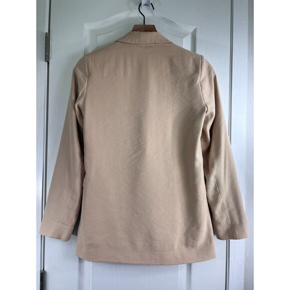 H&M Women's Tan Blazer Jacket Viscose Polyester Blend Size 3XS - Picture 2 of 12